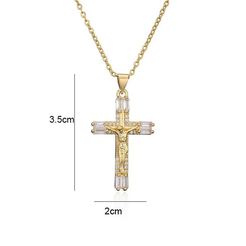 Gold-Tone Zirconia Pendant Necklace