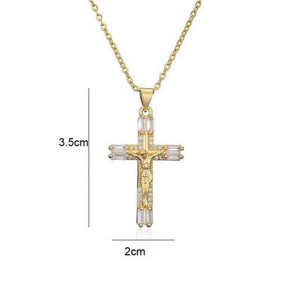 Gold-Tone Zirconia Pendant Necklace