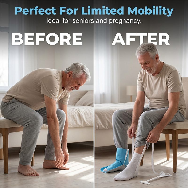 No-Bend Easy-On Sock Aid with Pull Straps