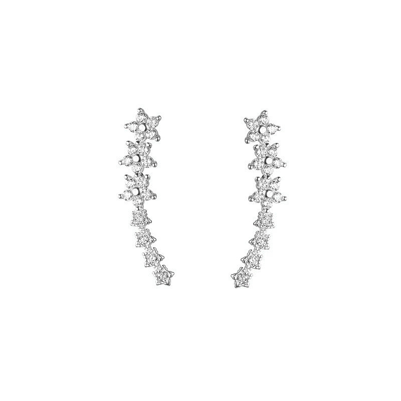 🌸 Floral Rhinestone Ear Climbers – Sparkling Blooms for Everyday Elegance & Evening Looks ✨💎