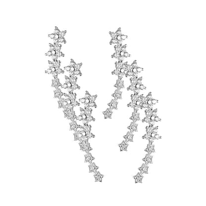 🌸 Floral Rhinestone Ear Climbers – Sparkling Blooms for Everyday Elegance & Evening Looks ✨💎