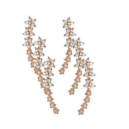 🌸 Floral Rhinestone Ear Climbers – Sparkling Blooms for Everyday Elegance & Evening Looks ✨💎