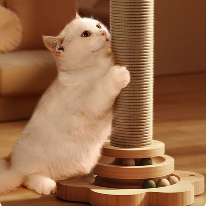 Multifunctional Cat Activity Center with Scratcher and Toys
