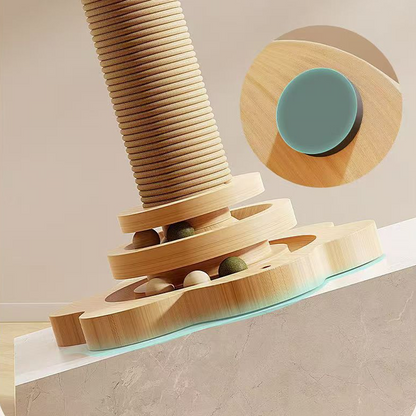 Multifunctional Cat Activity Center with Scratcher and Toys