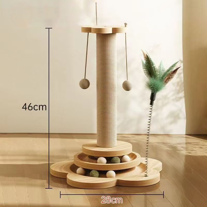 Multifunctional Cat Activity Center with Scratcher and Toys