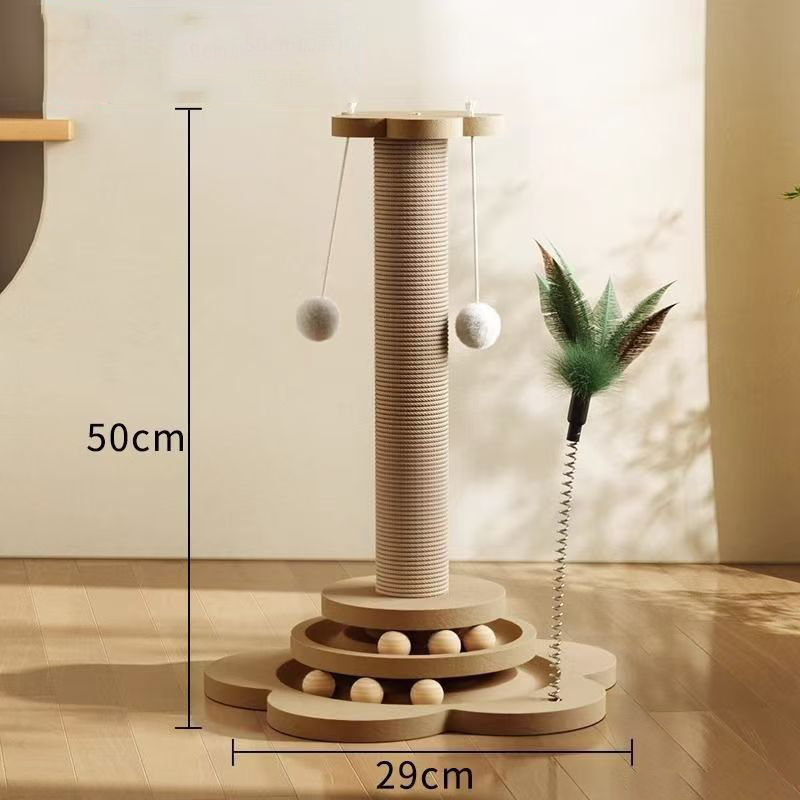 Multifunctional Cat Activity Center with Scratcher and Toys