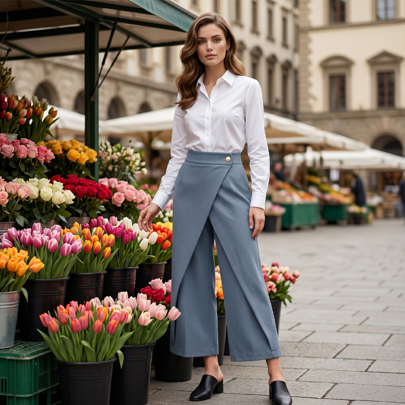 Women's Patchwork Cropped Casual Pants