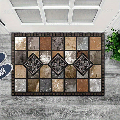 Geometric Stone Pattern 2D Printed Carpet