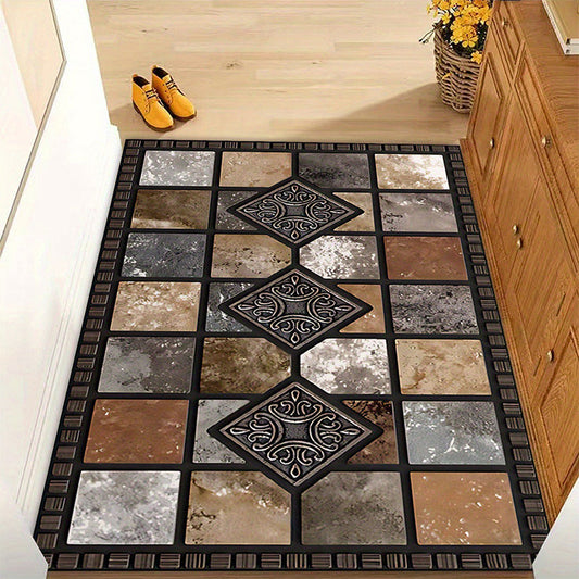 Geometric Stone Pattern 2D Printed Carpet