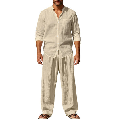 Men's Casual Breathable Shirt and Pants Set