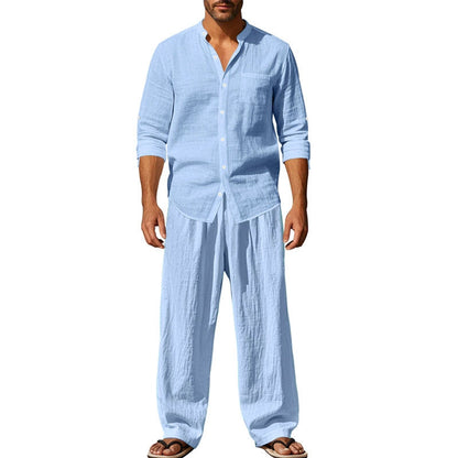Men's Casual Breathable Shirt and Pants Set