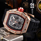 ⌚Men's Luxury barrel-shaped watch Rhinestone Embellished Watch