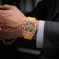 ⌚Men's Luxury barrel-shaped watch Rhinestone Embellished Watch