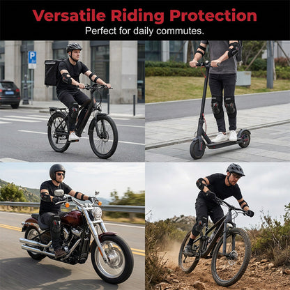 📢📢50% OFF !! ⏰Motorcycle Knee and Elbow Protector Set-Hard Shell, Articulated, Adjustable🏍️