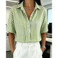 Women's Casual Striped Short-Sleeve Shirt
