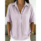 Women's Casual Striped Short-Sleeve Shirt