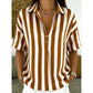Women's Casual Striped Short-Sleeve Shirt
