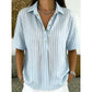 Women's Casual Striped Short-Sleeve Shirt