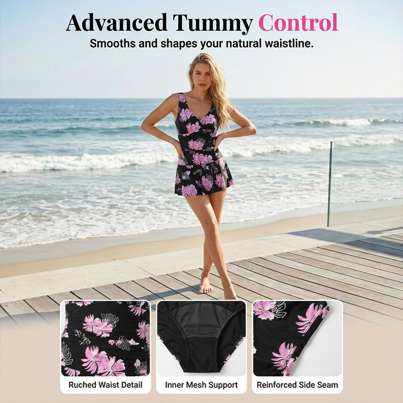 Women's Floral Print One-Piece Swimdress
