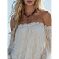 Women's Bohemian Off-Shoulder Lace Top