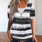 Women's Faux Two-Piece Striped Henley Top