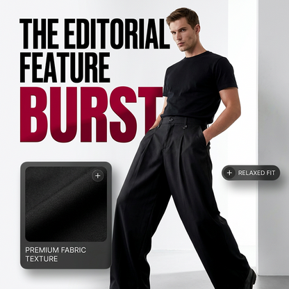 Men's Classic Fit Wide-Leg Suit Pants