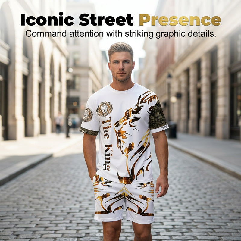 ⏳Time-Limited Special⏰Men's Lion Graphic Set – Bold, Breathable, Urban Cool 😎
