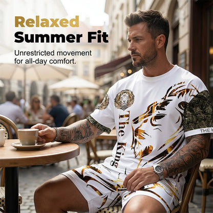 ⏳Time-Limited Special⏰Men's Lion Graphic Set – Bold, Breathable, Urban Cool 😎