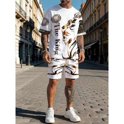 ⏳Time-Limited Special⏰Men's Lion Graphic Set – Bold, Breathable, Urban Cool 😎