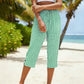 Gingham Capri Pants – Drawstring Comfort & Breathable Cotton-Linen