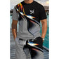 Men's Abstract Print T-Shirt and Shorts Set