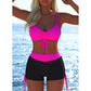 Women's Drawstring Bikini Set with Boy Shorts