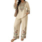 Women's Long Sleeve Blouse & Wide-Leg Pants Set