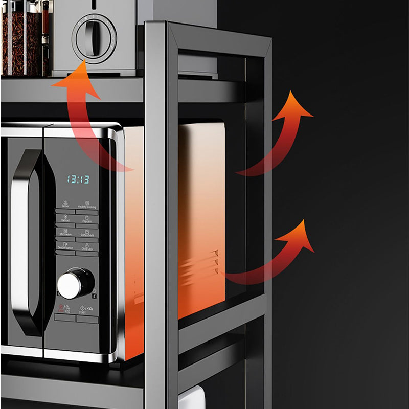🧰Expandable Microwave Rack – Adjustable, 75kg Capacity, Hooks Included