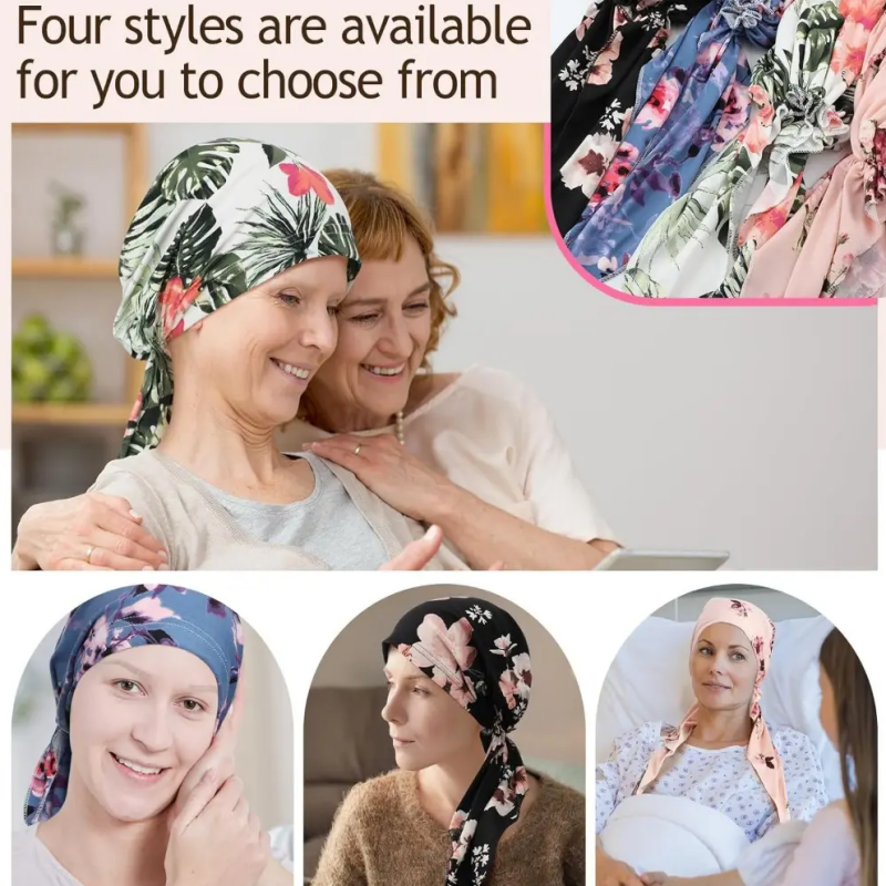 Women's Floral Pre-Tied Head Scarf Turban