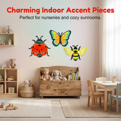 3D Bee, Butterfly, and Ladybird Wall Hangings
