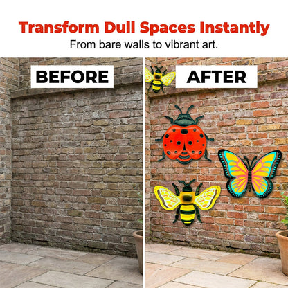 3D Bee, Butterfly, and Ladybird Wall Hangings