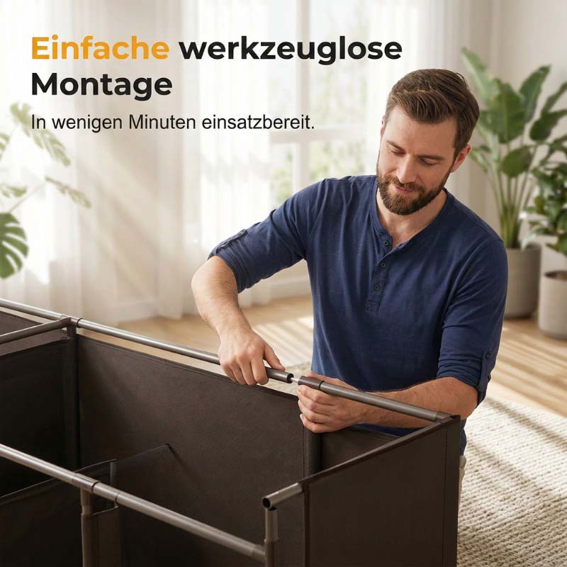 👗 Easy-Assembly Fabric Wardrobe – Non-Woven Cover, Hanging Rail & Shelves. 50% Off Today. Free Returns