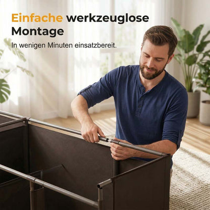 👗 Easy-Assembly Fabric Wardrobe – Non-Woven Cover, Hanging Rail & Shelves. 50% Off Today. Free Returns