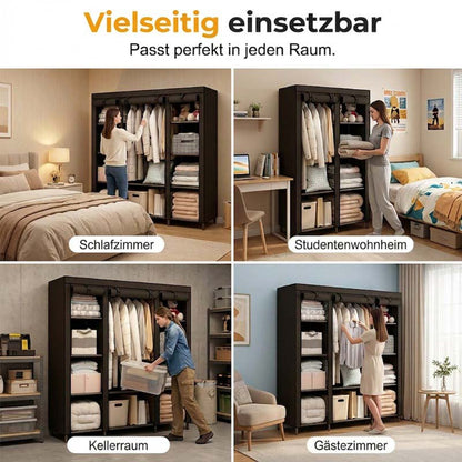 👗 Easy-Assembly Fabric Wardrobe – Non-Woven Cover, Hanging Rail & Shelves. 50% Off Today. Free Returns