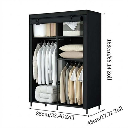 👗 Easy-Assembly Fabric Wardrobe – Non-Woven Cover, Hanging Rail & Shelves. 50% Off Today. Free Returns