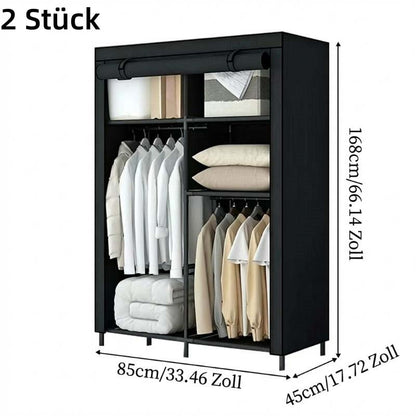 👗 Easy-Assembly Fabric Wardrobe – Non-Woven Cover, Hanging Rail & Shelves. 50% Off Today. Free Returns