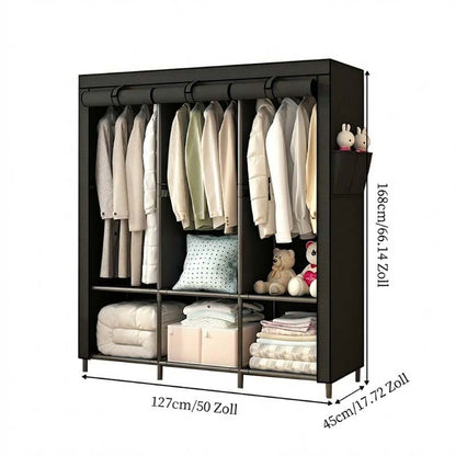 👗 Easy-Assembly Fabric Wardrobe – Non-Woven Cover, Hanging Rail & Shelves. 50% Off Today. Free Returns