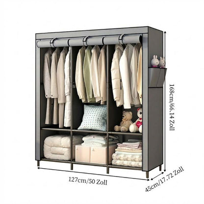 👗 Easy-Assembly Fabric Wardrobe – Non-Woven Cover, Hanging Rail & Shelves. 50% Off Today. Free Returns