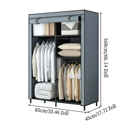 👗 Easy-Assembly Fabric Wardrobe – Non-Woven Cover, Hanging Rail & Shelves. 50% Off Today. Free Returns