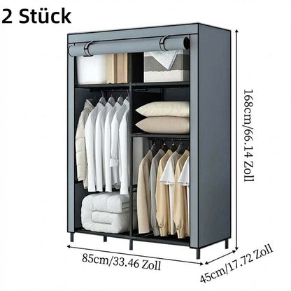 👗 Easy-Assembly Fabric Wardrobe – Non-Woven Cover, Hanging Rail & Shelves. 50% Off Today. Free Returns