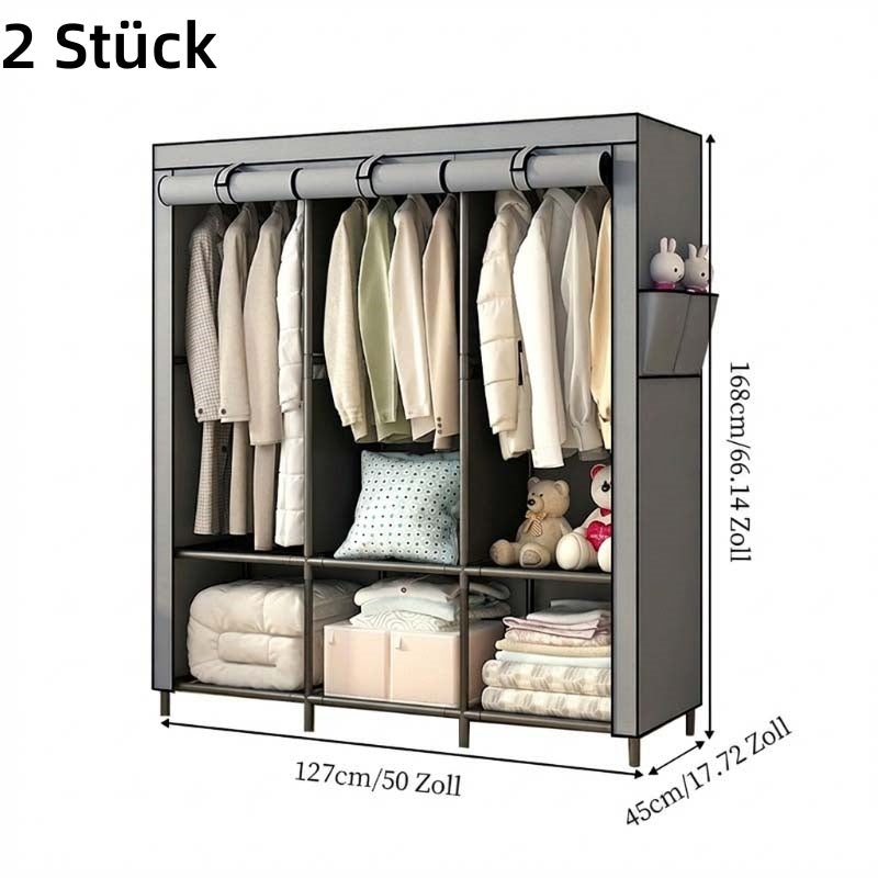 👗 Easy-Assembly Fabric Wardrobe – Non-Woven Cover, Hanging Rail & Shelves. 50% Off Today. Free Returns