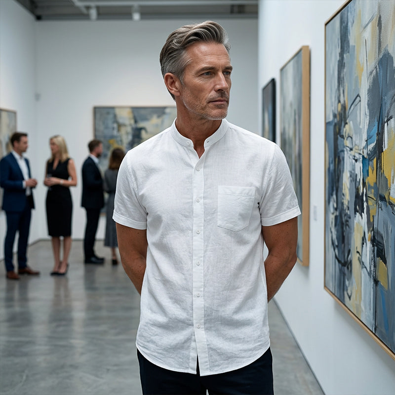 👕50% OFF NOW✨Men's Loose Fit Short Sleeve Shirt – Solid, breathable & everyday comfort – Soft cotton, perfect for warm days or casual weekends ☀️🌿