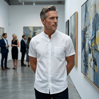 👕50% OFF NOW✨Men's Loose Fit Short Sleeve Shirt – Solid, breathable & everyday comfort – Soft cotton, perfect for warm days or casual weekends ☀️🌿