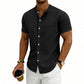 👕50% OFF NOW✨Men's Loose Fit Short Sleeve Shirt – Solid, breathable & everyday comfort – Soft cotton, perfect for warm days or casual weekends ☀️🌿